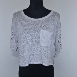 Women's Gray Short Sleeve Top